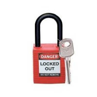 Standard Nylon Safety Padlock,  RED