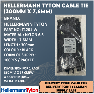 HELLERMANN T1201-W CABLE TIE (300 MM x 7.6MM)