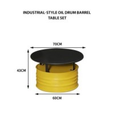 Single Table Seat + Industrial-style Oil Drum Barrel Seat Sofa