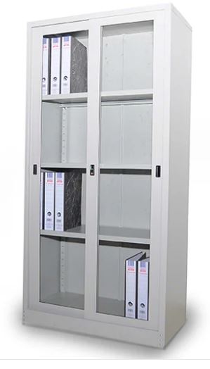 Full Height Steel Cupboard With Glass Sliding Door GVI-119