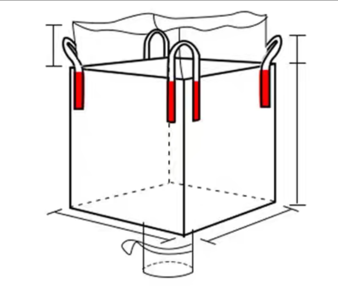 Heavy duty sand bag with bottom feeder port 100cm(L)x100cm(W)x100cm(H)