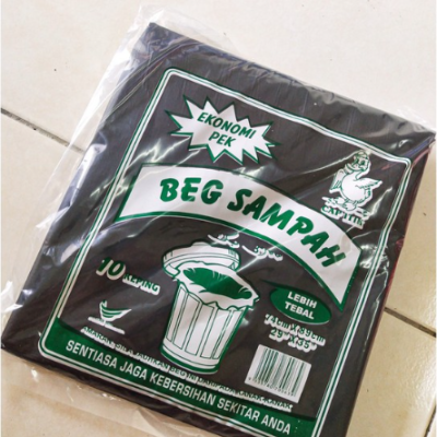 Rubbish bag Beg sampah Garbage bag Plastik Sampah Heavy Duty Lebih Tebal (500g 10pcs)