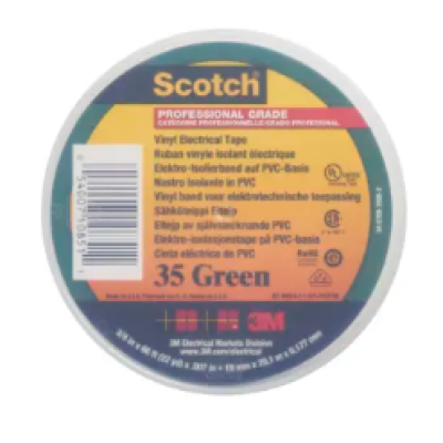 3M Scotch 35 Green PVC Electrical Tape, 19mm x 20m