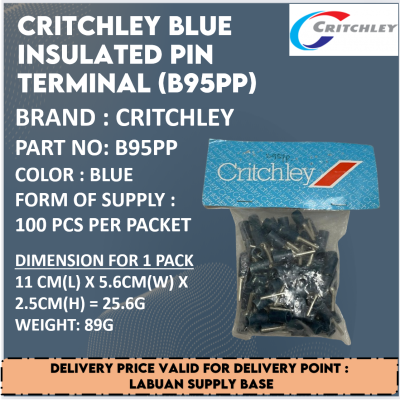 CRITCHLEY BLUE INSULATED PIN TERMINALS (B95PP)