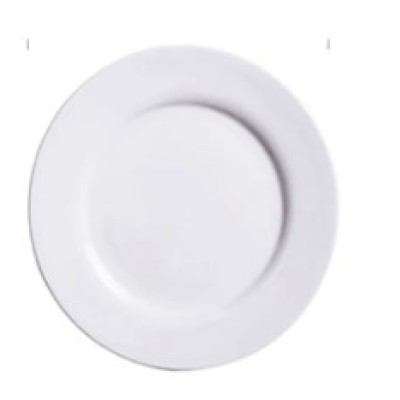 White Ceramic Flat Plate 7"