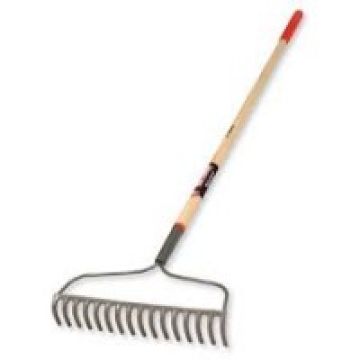 Rake Metal 12tooth complete with broom stick handle