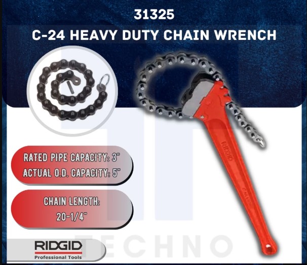 RIDGID 31325 C-24 HEAVY DUTY Chain Wrench 600mm