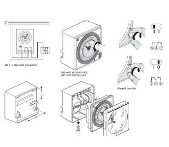 HAGER EH-711 24 Hour Analog Timer  /  Time Switch