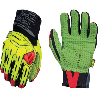 MECHANIX WEAR MPDX-91-011, HI-VISIBILITY YELLOW impact resistant gloves, size XL, D30 palm protection.