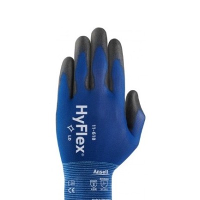 Ansell HyFlex 11-618 Abrasion Resistant Work Gloves, Polyurethane Coating