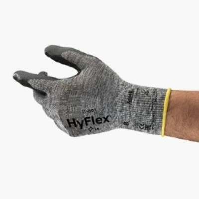 Ansell 11-801 HyFlex Foam Grey Nylon Liner Glove, Foam Nitrile Dip