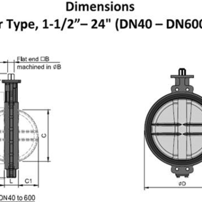 UNIVAL UV510 Butterfly Valve Size: 8"