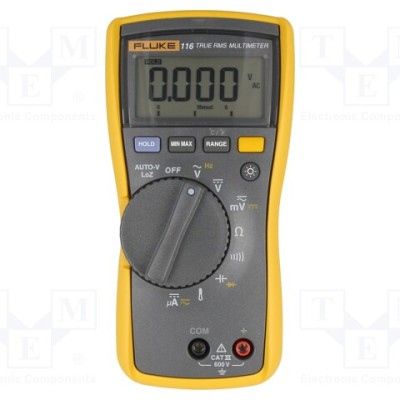 Fluke 116 Handheld Digital Multimeter, 600?A ac 600V ac 600?A dc 600V dc