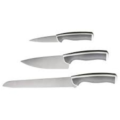 IKEA, NDLIG, 3-piece knife set, light grey white