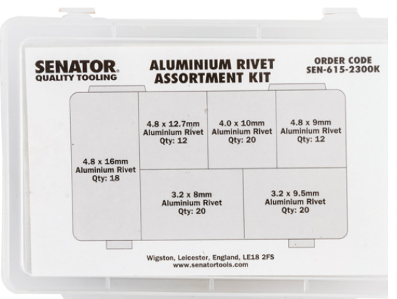 SENATOR, SEN6152300K,  ALUMINIUM RIVET ASSORTMENT KIT (SET-102)