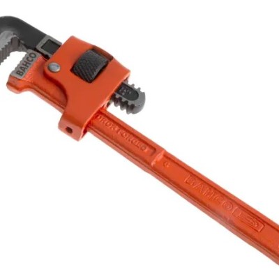 Bahco Pipe Wrench, 185 mm Overall, 25mm Jaw Capacity, Metal Handle