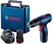 BOSCH GSR120-LI GEN2 NON IMPACT CORDLESS DRILL  C      /      W BATTERY X1  CHARGER CARRYING CASE SCREW SET