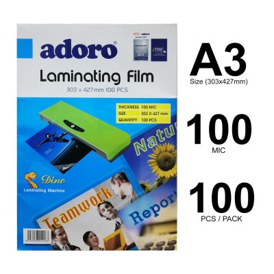 FILM- ADORO LAMINATING FILM, 303 X 427 A3 (100 MIC)