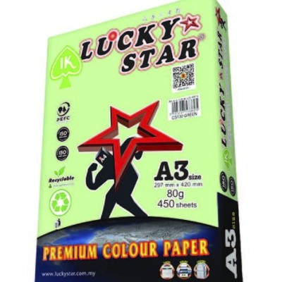 LUCKY STAR PAPER A3 80GSM L.GREEN