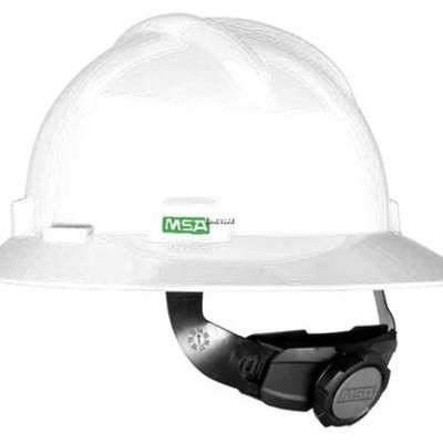 HARD HAT, POLYETHYLENE, WHITE, ADJUSTABLE FAS-TRAC RATCHET suspension.