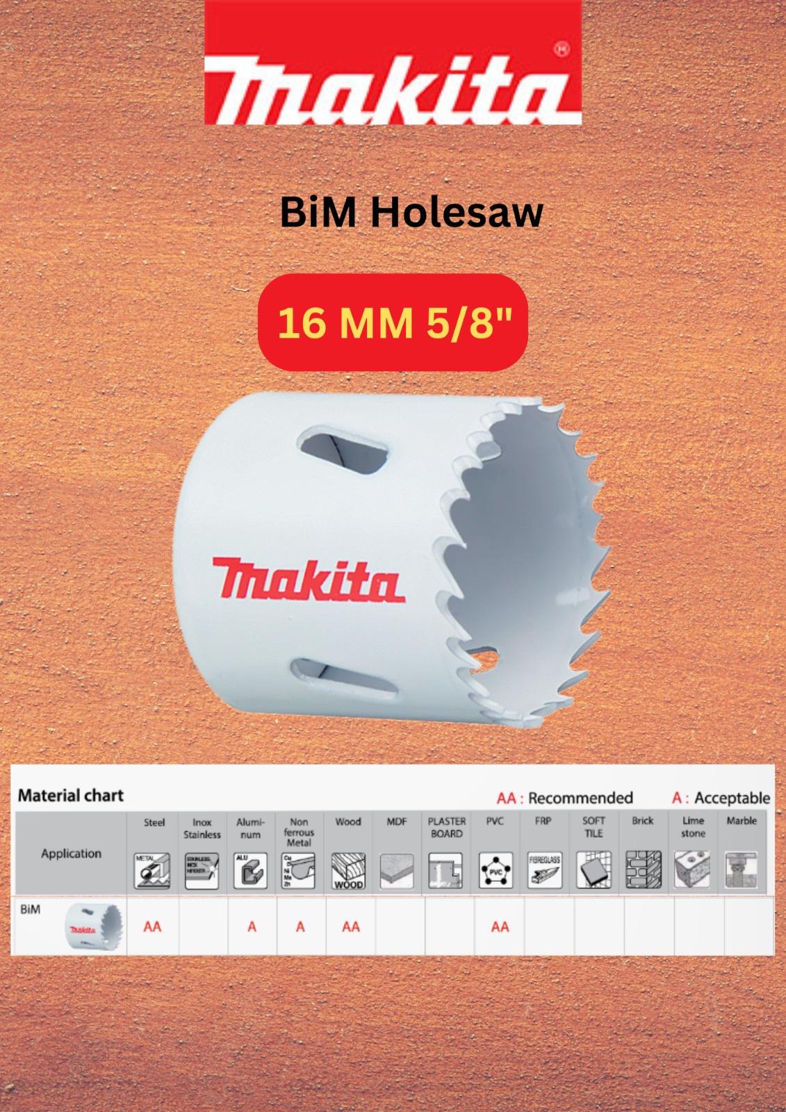 BiM Hole Saw 16mm 5      /      8"