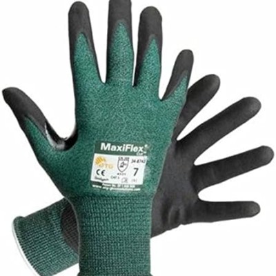 ATG GLOVE SOLUTIONS 34-8743, CUT protection gloves, EN 388:4331, NBR outer, UHMWPE-GLASS-NYLON-SPANDEX inner, length 9.8 in, size XXL