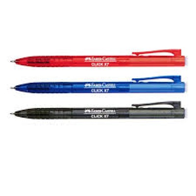 PEN- FABER CASTELL 1422 CLICK X7 BALL PEN, BLACK BLUE