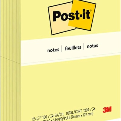 3M Post-it Notes - Yellow 3x5 consist of 100sheets pad (12pads packet)