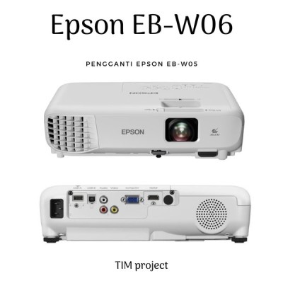 Epson EB-W06 WXGA 3LCD 3, 700 lumens Projector 12, 000 Hours Lamp Life In Eco-Mode