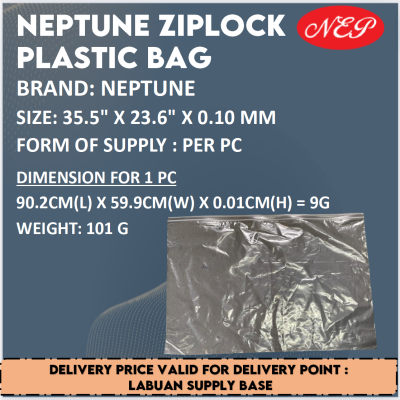 NEPTUNE ZIPLOCK PLASTIC BAG(35.5" X 23.6" X 0.10 MM)