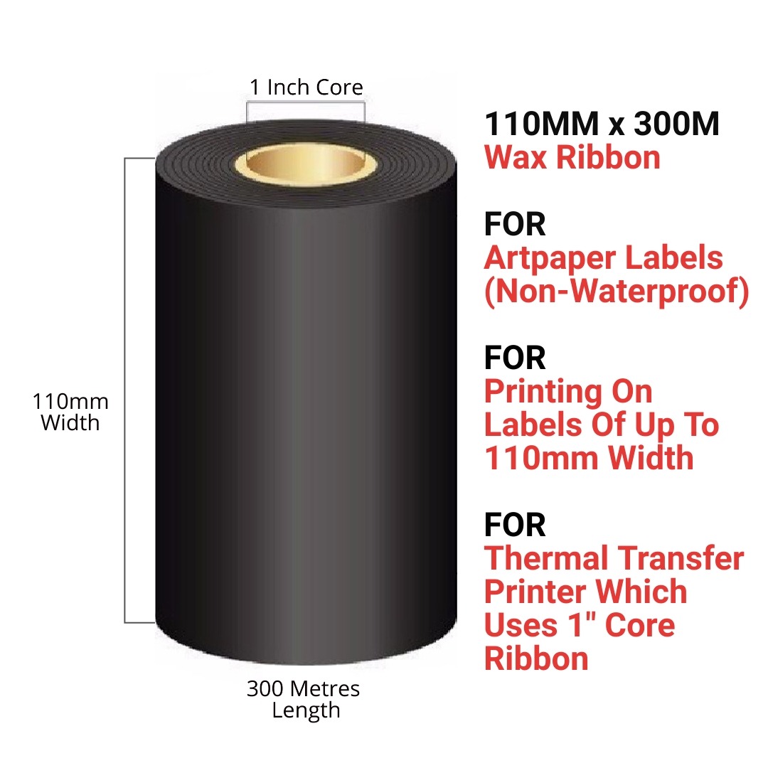 Thermal ribbon 110mm x 300mm (wax resin) R218