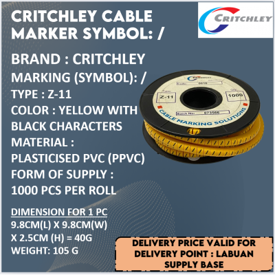 CRITCHLEY CABLE MARKER SYMBOL: SLASH