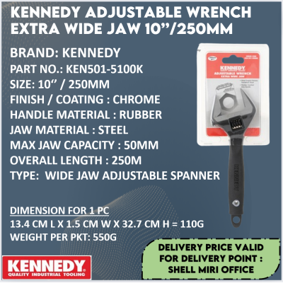 KENNEDY KEN501-5100K ADJUSTABLE WRENCH EXTRA WIDE JAW