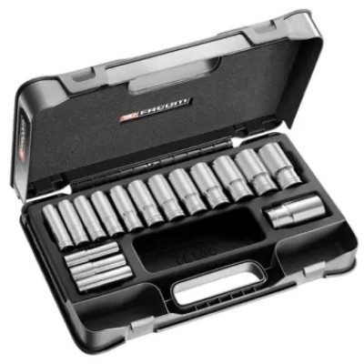 FACOM 16-PIECE METRIC 1 2 IN DEEP SOCKET SET, 12 POINT, C