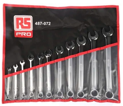 RS PRO 11 Piece Chrome Vanadium Steel  Spanner Set