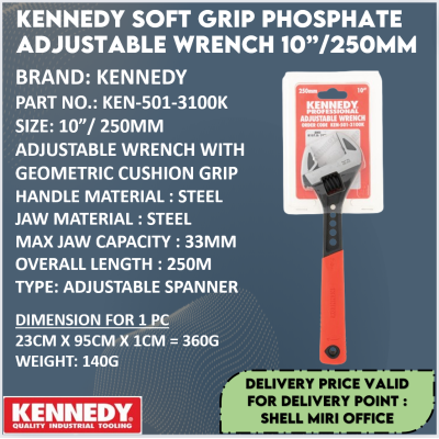 KENNEDY KEN-501-3100K SOFT GRIP PHOSPHATE ADJUSTABLE WRENCH