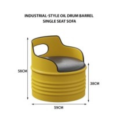 Single Seat + Industrial-style Oil Drum Barrel Seat Sofa