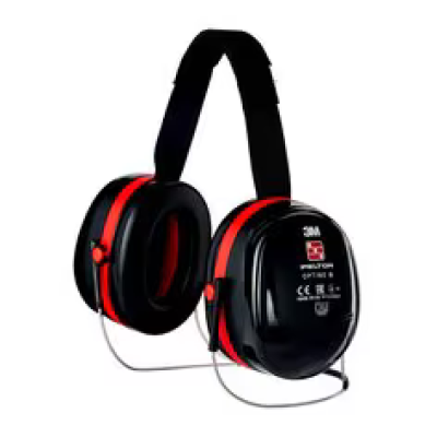 3M PELTOR Optime III Earmuffs H540B-412-SV, 34 dB, Black Red, Neckband