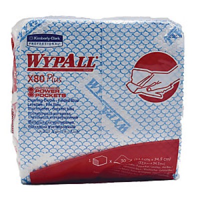 Wypall X80 Plus Wipes (Blue) - 30 Sheets