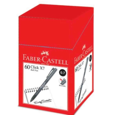 Faber-Castell Ball Pen Click (60pcs Box) 0.7mm Black