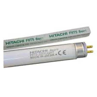 Tube, Daylight, 8W, 1 feet,  FL8D, 2 pins,  50 pc   box Brand : Hitachi Japan