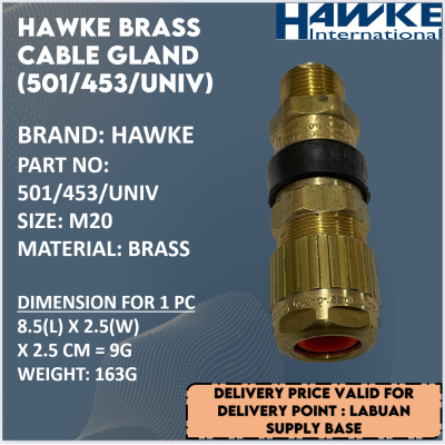 HAWKE BRASS CABLE GLAND 501.453.UNIV.M20