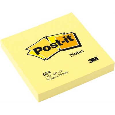 3M Post-It Yellow Sticky Note 654