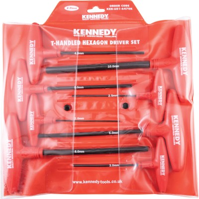 KENNEDY T-HANDLED HEXAGON DRIVER SET KEN-601-6470K