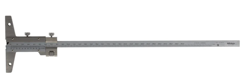 Mitutoyo 527-103 300mm Metric Depth Gauge, Stainless Steel, 350g