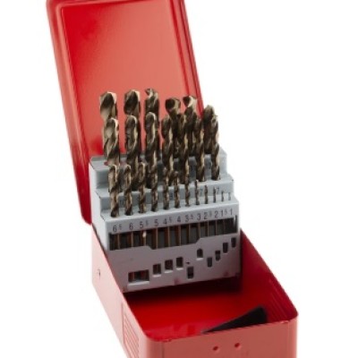 RS PRO 25-PIECE TWIST DRILL BIT SET FOR METAL, 13MM MAX, 1MM MIN, HSS-E COBALT BITS, C