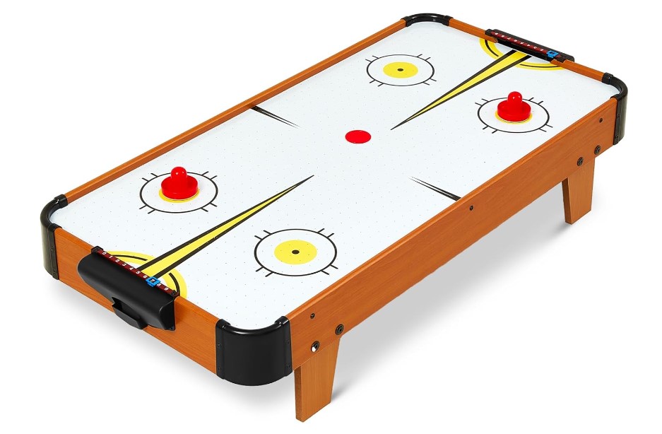 Leyndo 38 Inch Hockey Table Electronic Scoring Sports Hockey Game Arcade Style Powered Hockey Game Table for Adults Kids Home Office, Digital LED Scoreboard, 2 Pucks, 2 Pushers(38 x 18 x 8.2'')