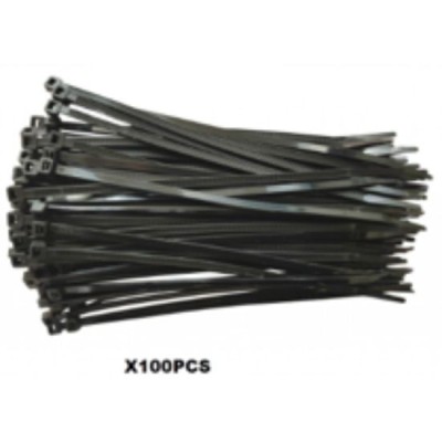 CABLE TIE NYLON BLACK  300MM X 4.8MM    PACK 100 PCS