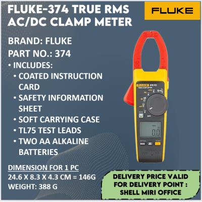 FLUKE 374 TRUE RMS AC DC CLAMP METER