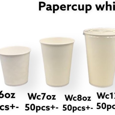 Disposable White Drink Paper Cup 50pcs+